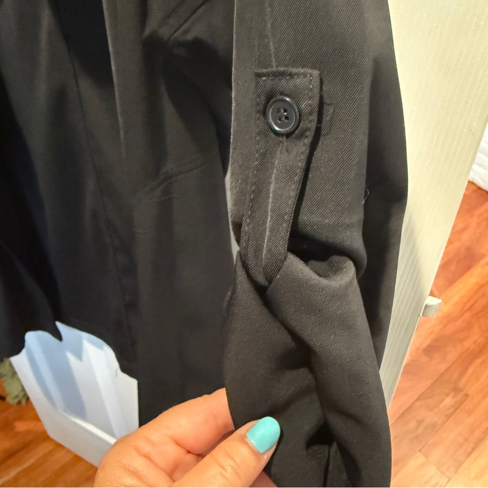 Max Studio Black Open Front Long Jacket - Picture 4 of 6